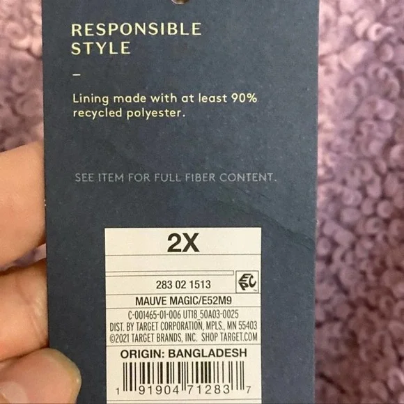 NWT Universal Thread Lavender Pastel Sherpa Bomber Jacket - 2X - Picture 5 of 5